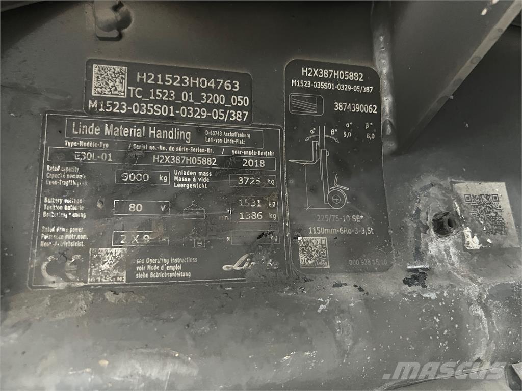 Linde E30L-01 Elektriskie iekrāvēji