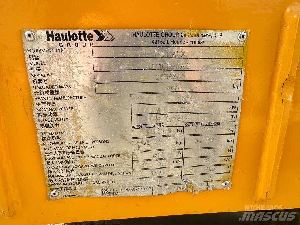 Haulotte OPTIMUM 8 Šķerveida pacēlāji