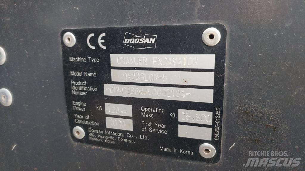 Doosan DX235LCR-5 Kāpurķēžu ekskavatori