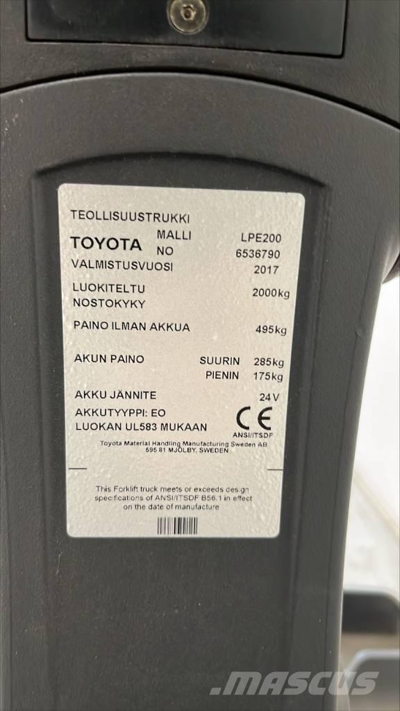 Toyota BT LPE 200 Hidrauliskās stalažas ar platformu