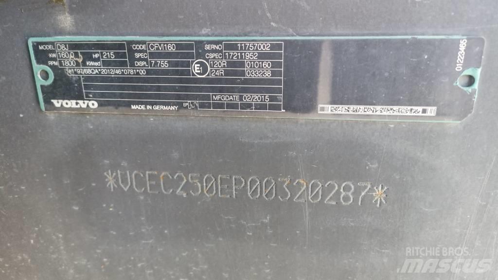 Volvo EC 250 EL Kāpurķēžu ekskavatori