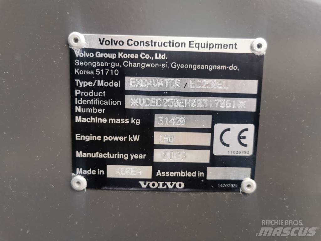 Volvo EC250EL Kāpurķēžu ekskavatori
