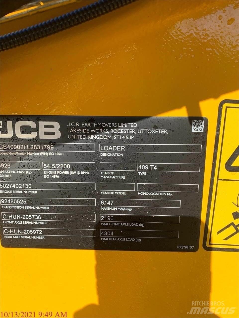 JCB 409 Iekrāvēji uz riteņiem