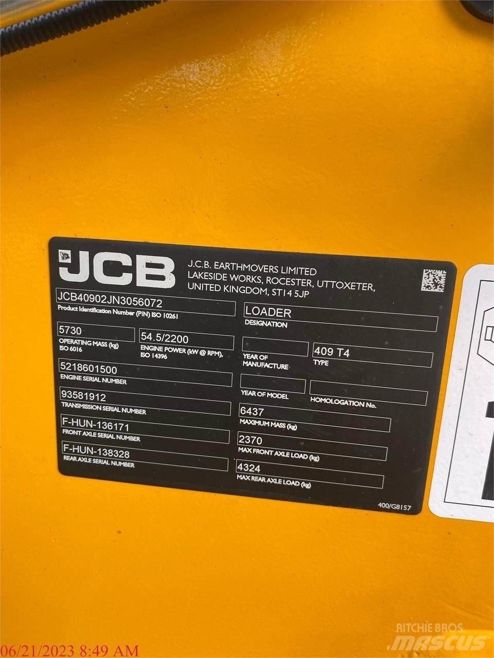 JCB 409 Iekrāvēji uz riteņiem