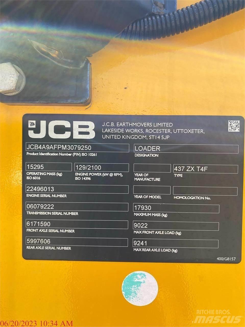 JCB 437ZX Iekrāvēji uz riteņiem