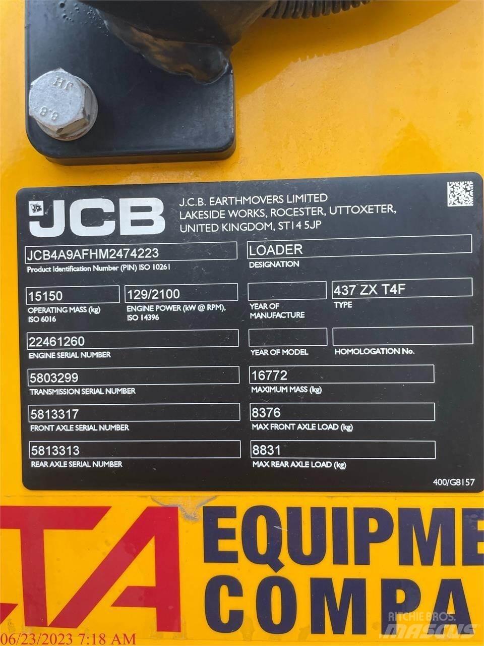 JCB 437ZX Iekrāvēji uz riteņiem