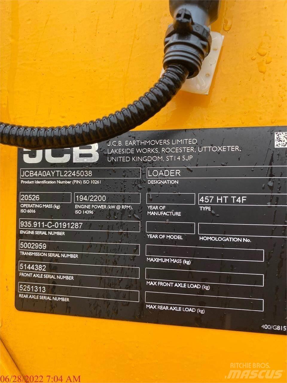 JCB 457HT Iekrāvēji uz riteņiem