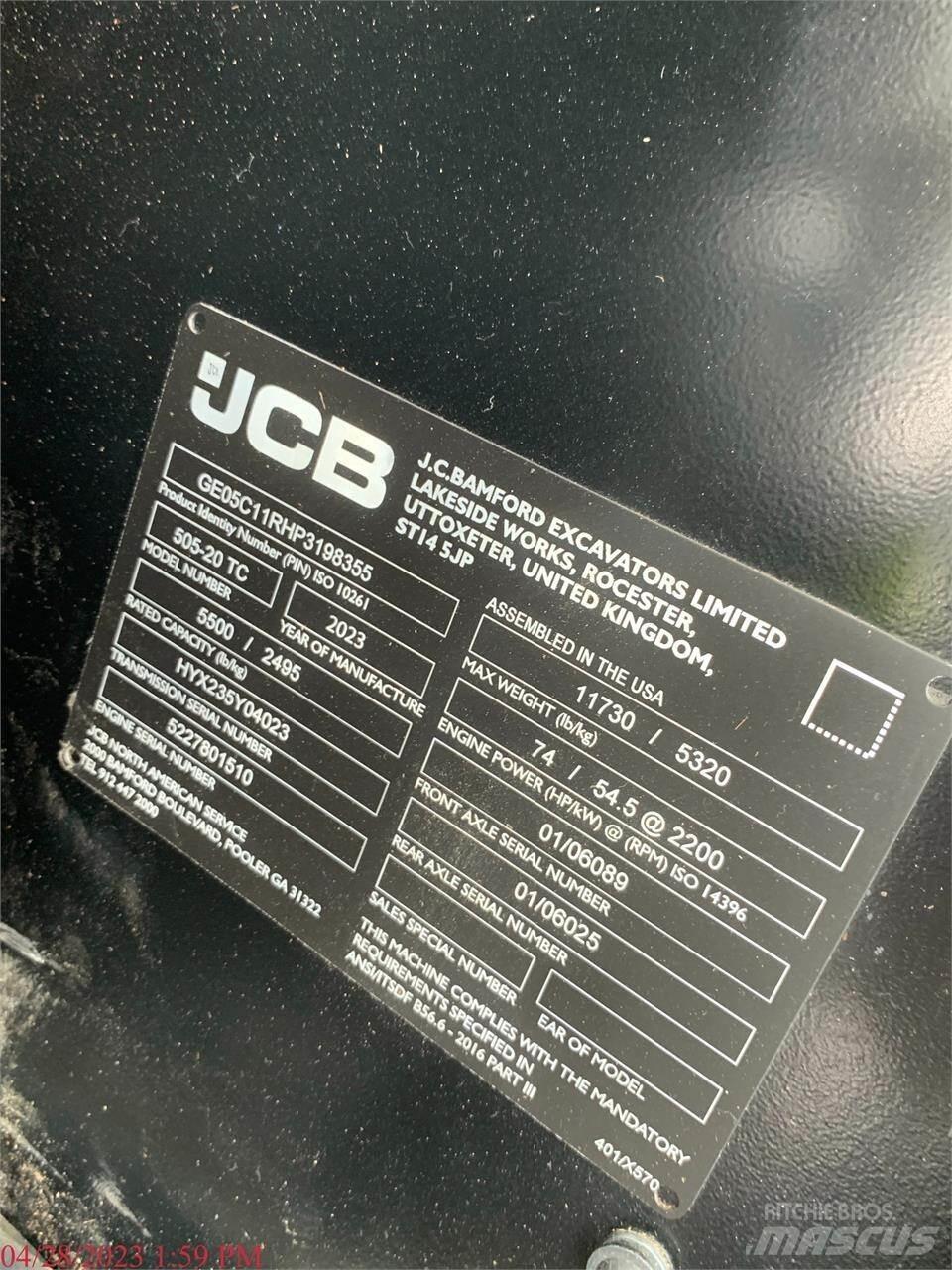 JCB 505-20TC Teleskopiskie manipulatori