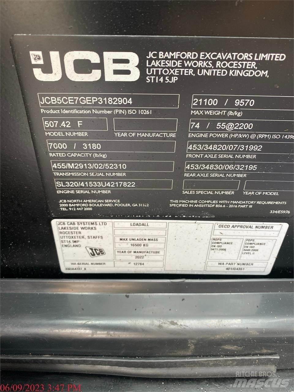 JCB 507-42 Teleskopiskie manipulatori