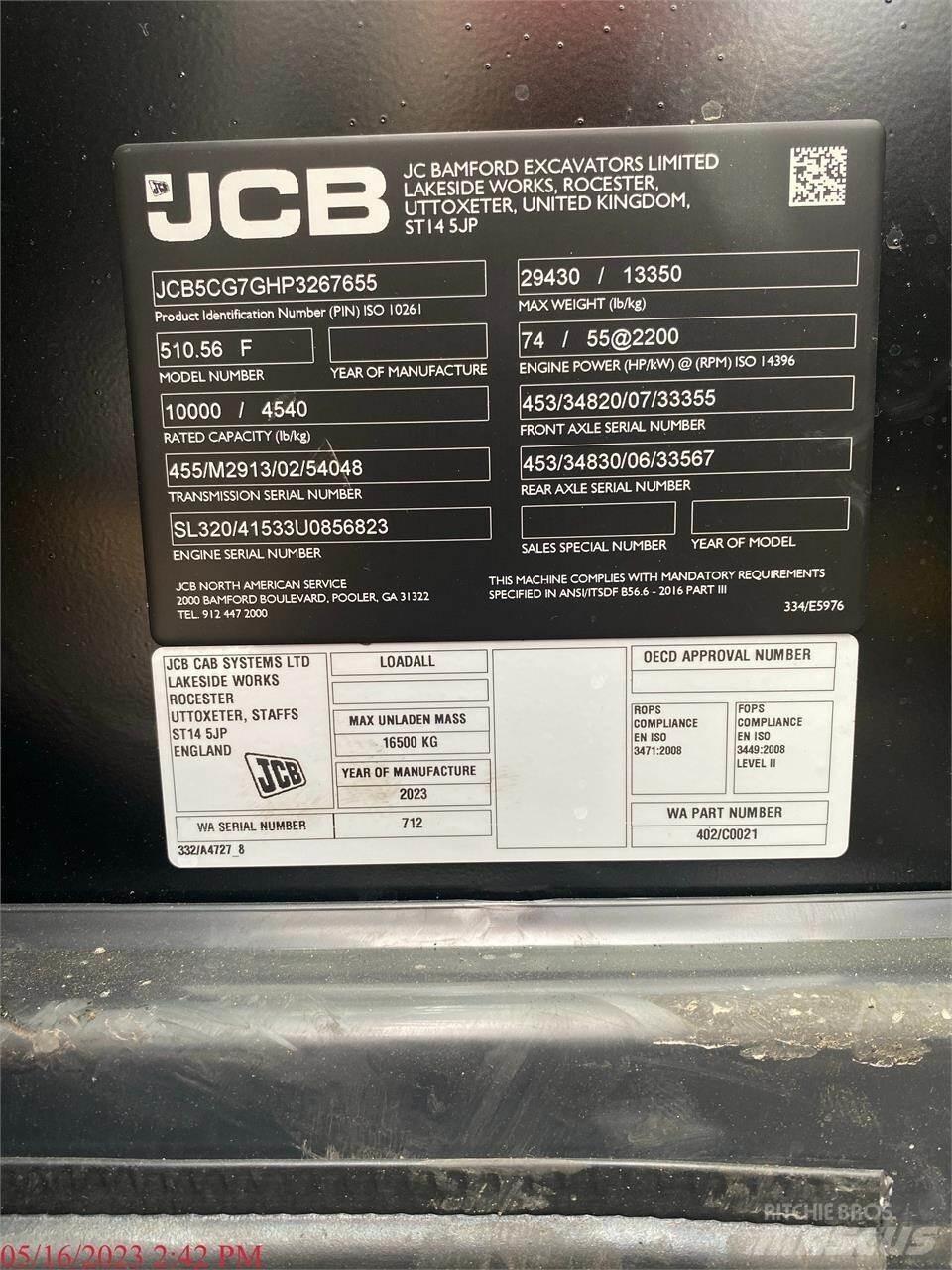 JCB 510-56 Teleskopiskie manipulatori