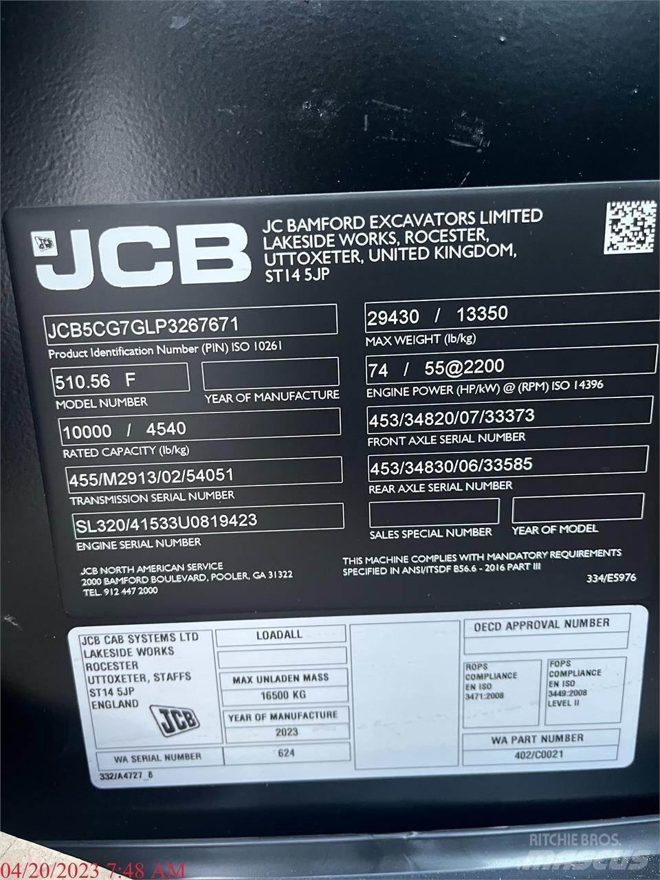JCB 510-56 Teleskopiskie manipulatori