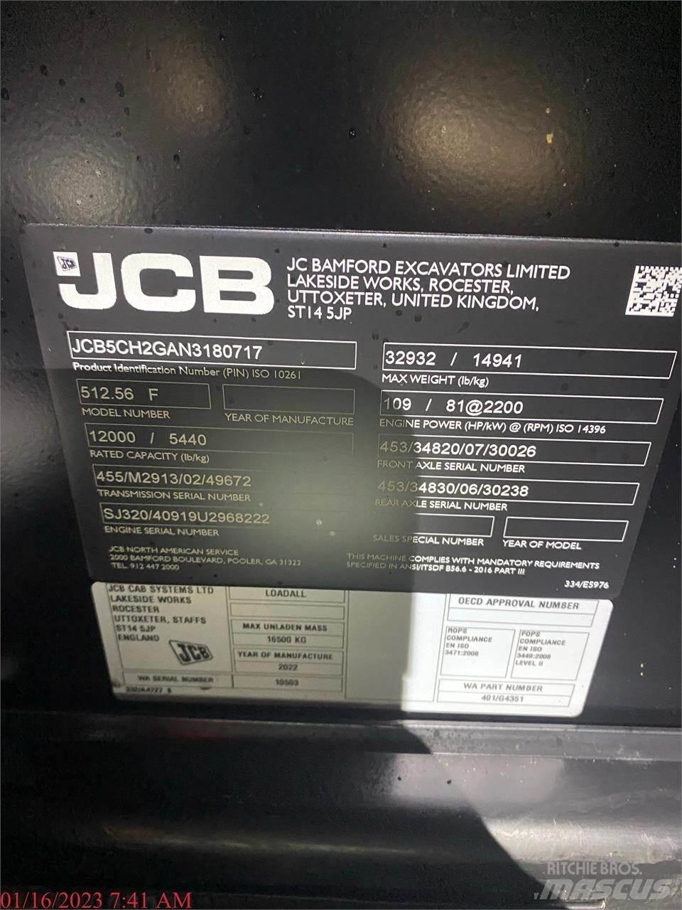 JCB 512-56 Teleskopiskie manipulatori