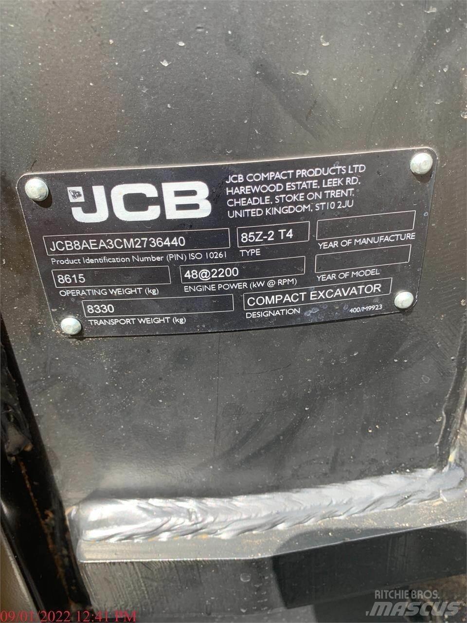 JCB 85Z-2 Kāpurķēžu ekskavatori