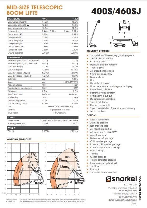 Snorkel 460SJ Teleskopiskie pacēlāji
