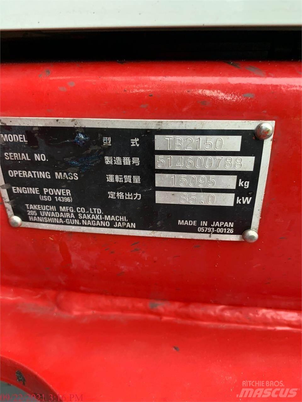 Takeuchi TB2150 Kāpurķēžu ekskavatori