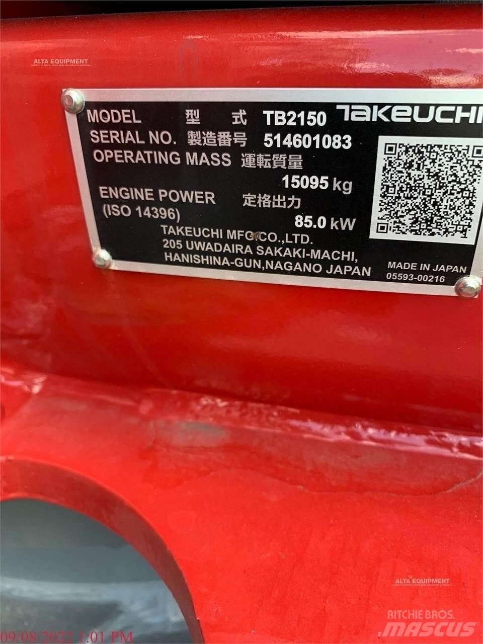 Takeuchi TB2150 Kāpurķēžu ekskavatori