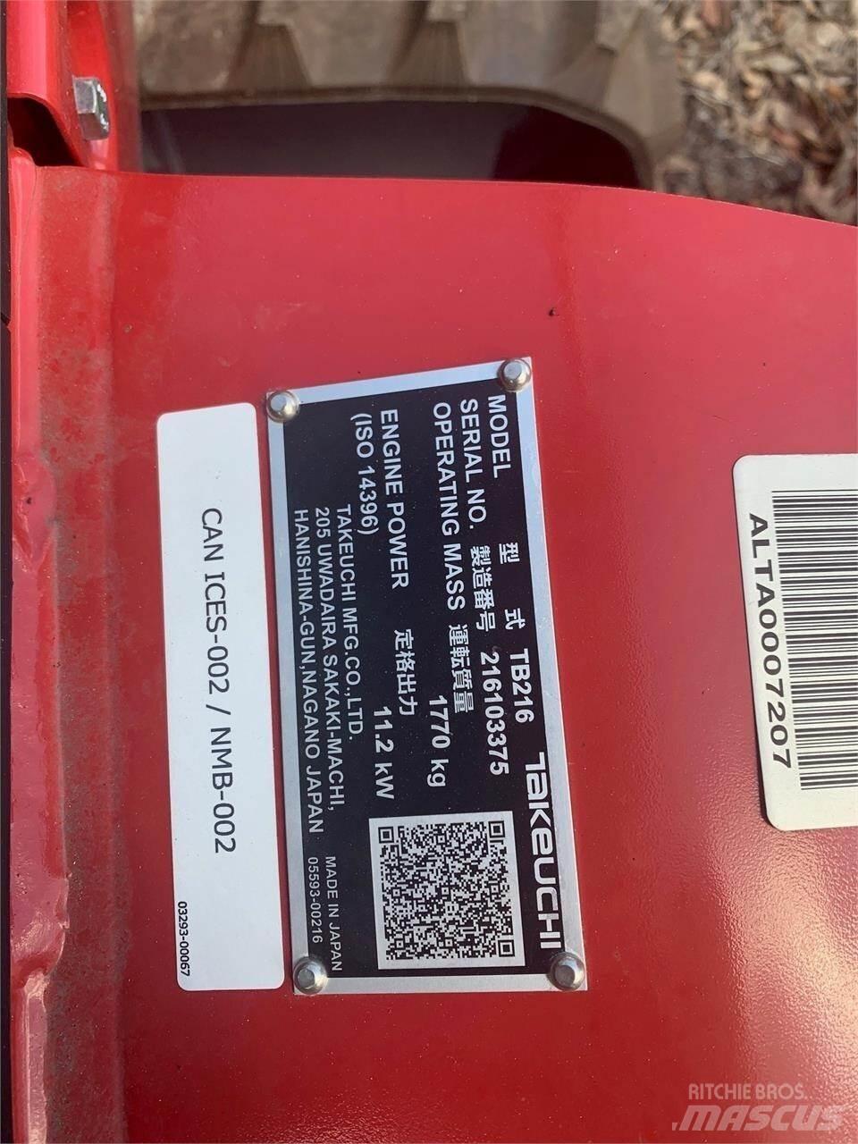 Takeuchi TB216 Mini ekskavatori < 7 t
