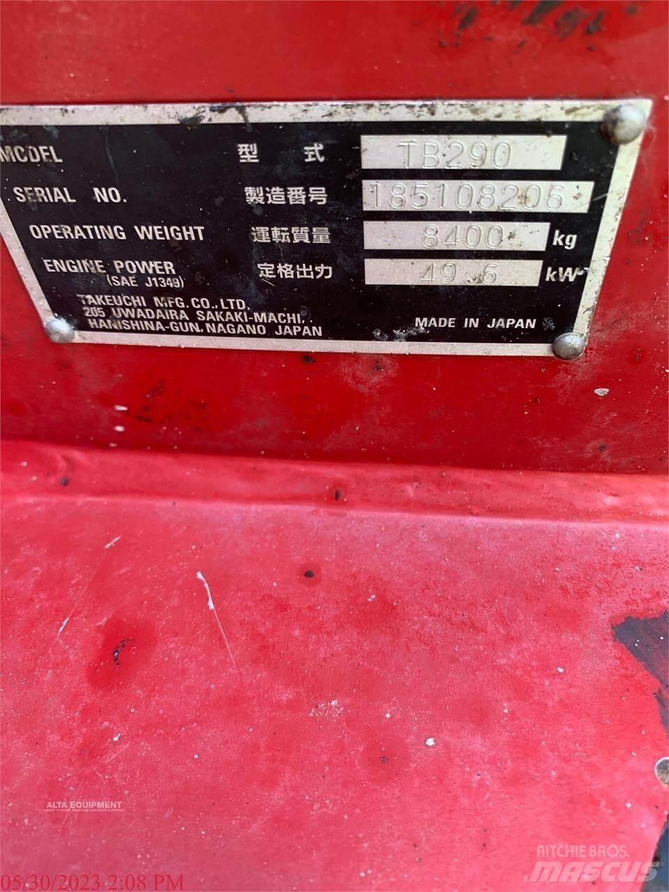 Takeuchi TB290 Kāpurķēžu ekskavatori