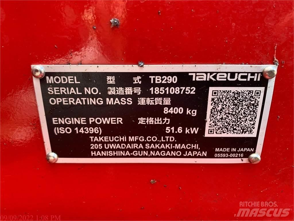 Takeuchi TB290 Kāpurķēžu ekskavatori