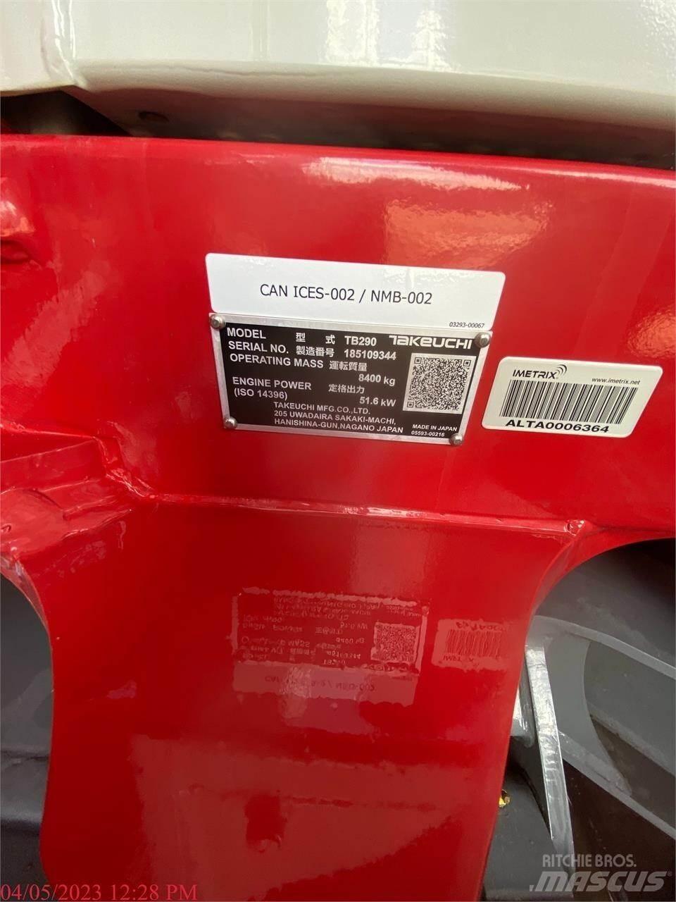 Takeuchi TB290 Kāpurķēžu ekskavatori