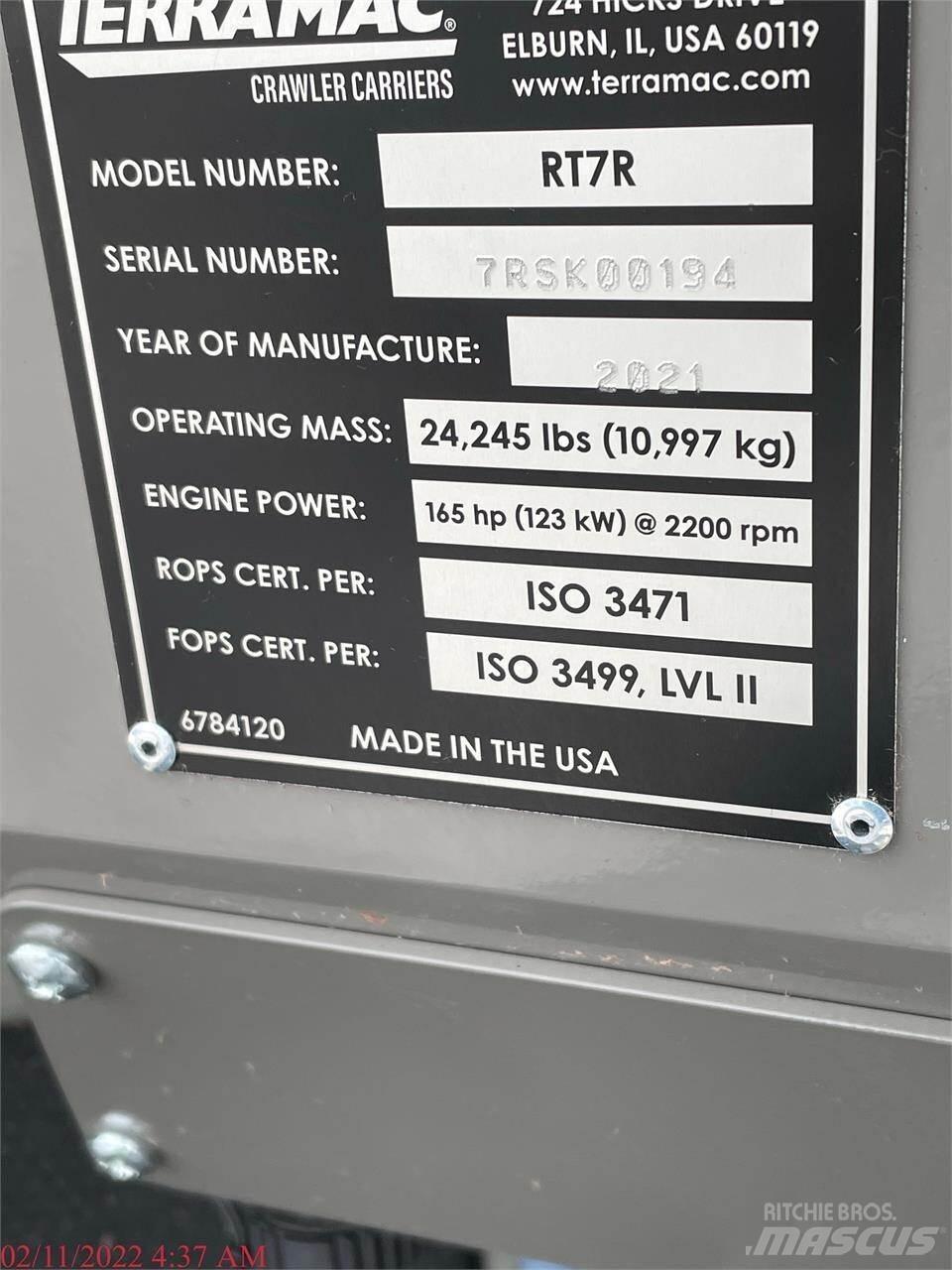 Terramac RT7R Kāpurķēžu pašizkrāvējs