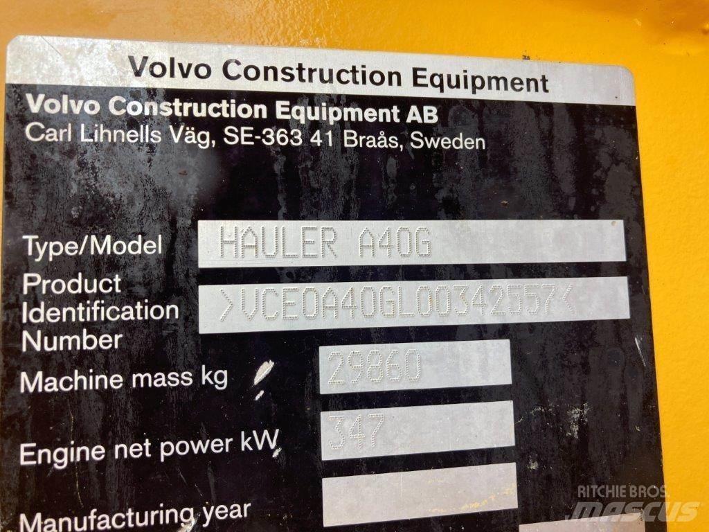 Volvo A40G Artikulētie pašizgāzēji