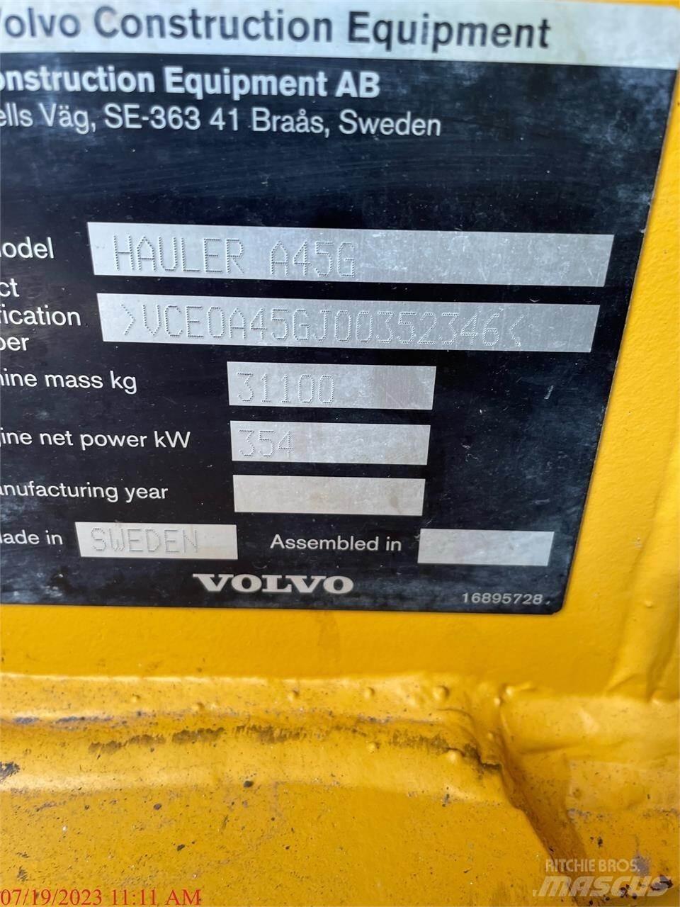 Volvo A45G Artikulētie pašizgāzēji