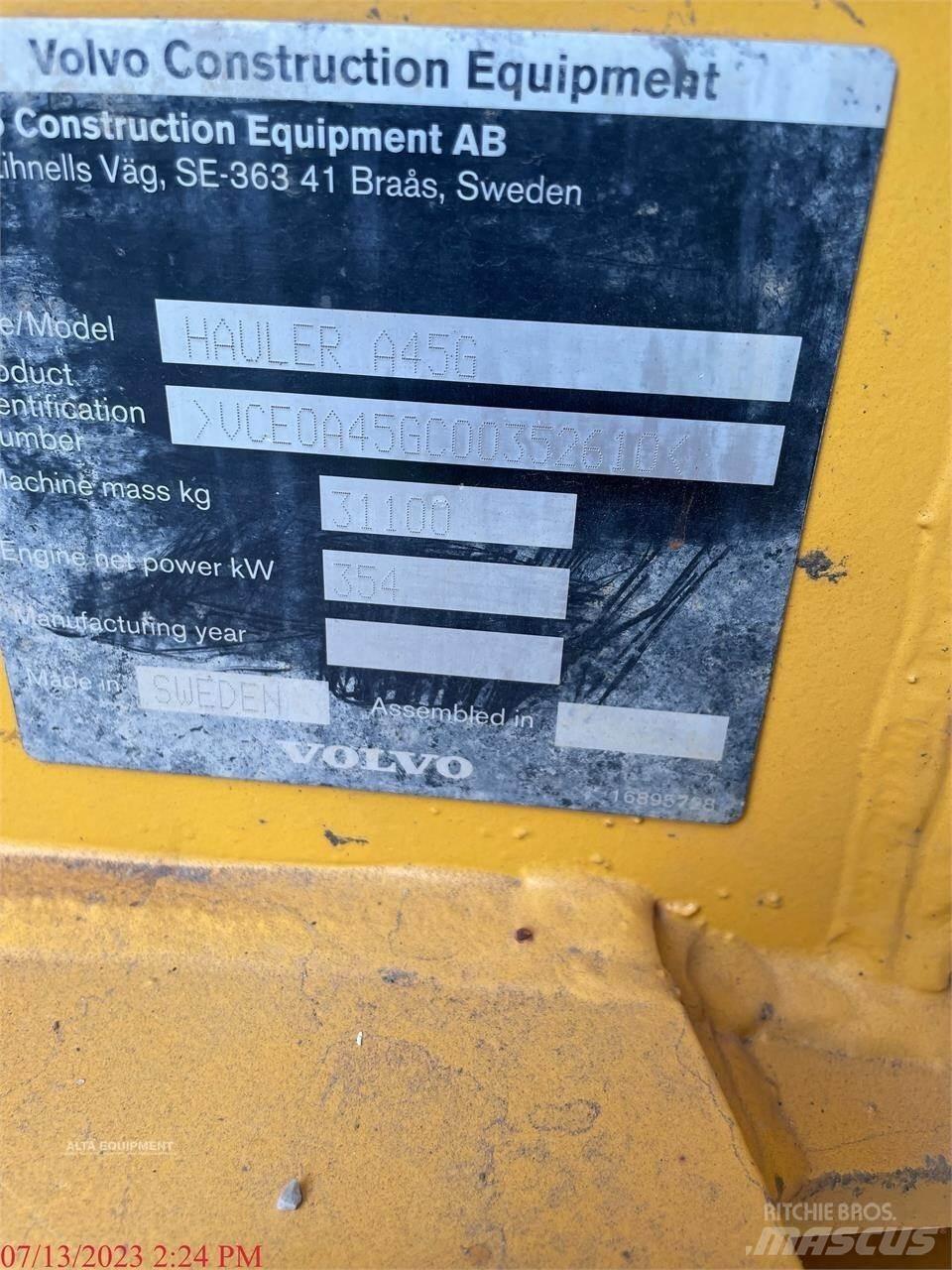 Volvo A45G Artikulētie pašizgāzēji