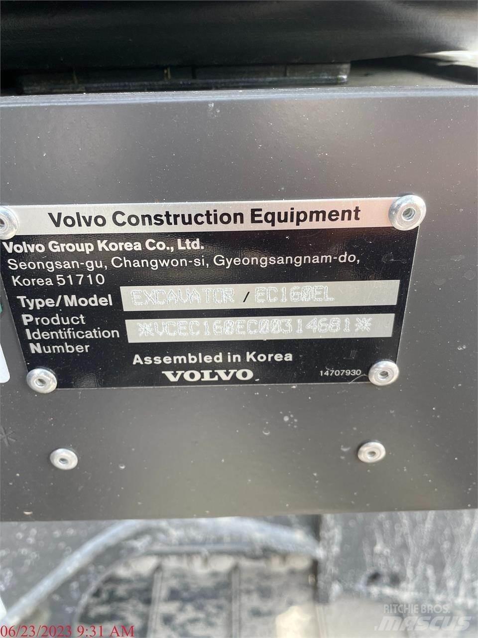 Volvo EC160EL Kāpurķēžu ekskavatori