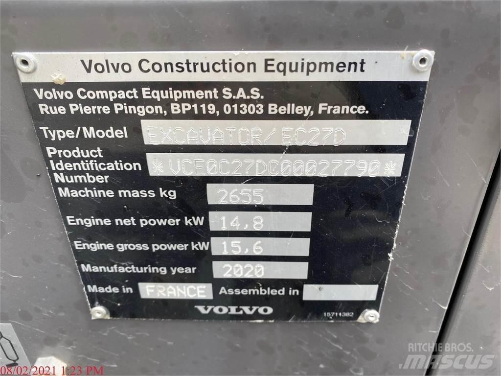 Volvo EC27D Mini ekskavatori < 7 t