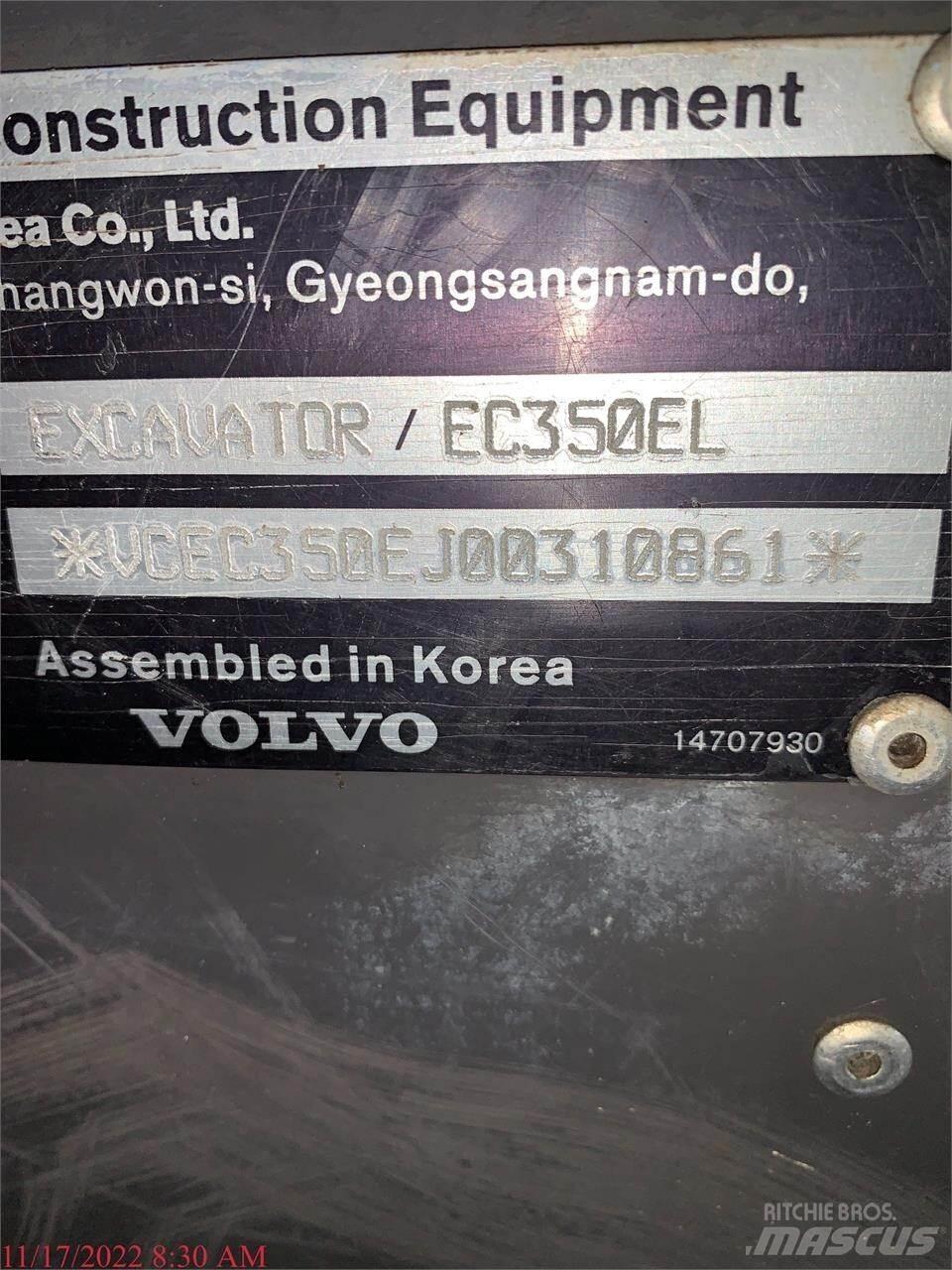 Volvo EC350EL Kāpurķēžu ekskavatori