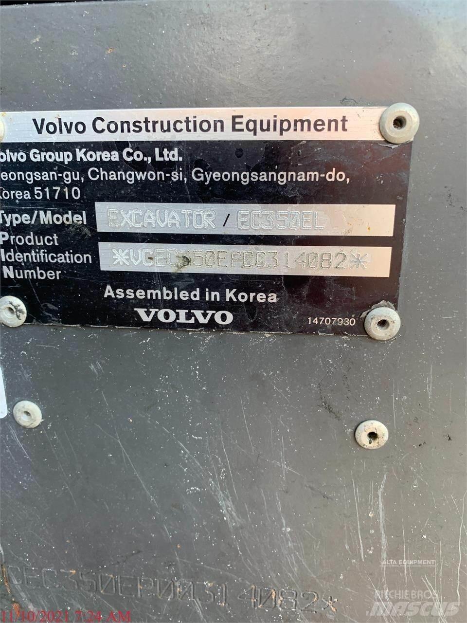 Volvo EC350EL Kāpurķēžu ekskavatori
