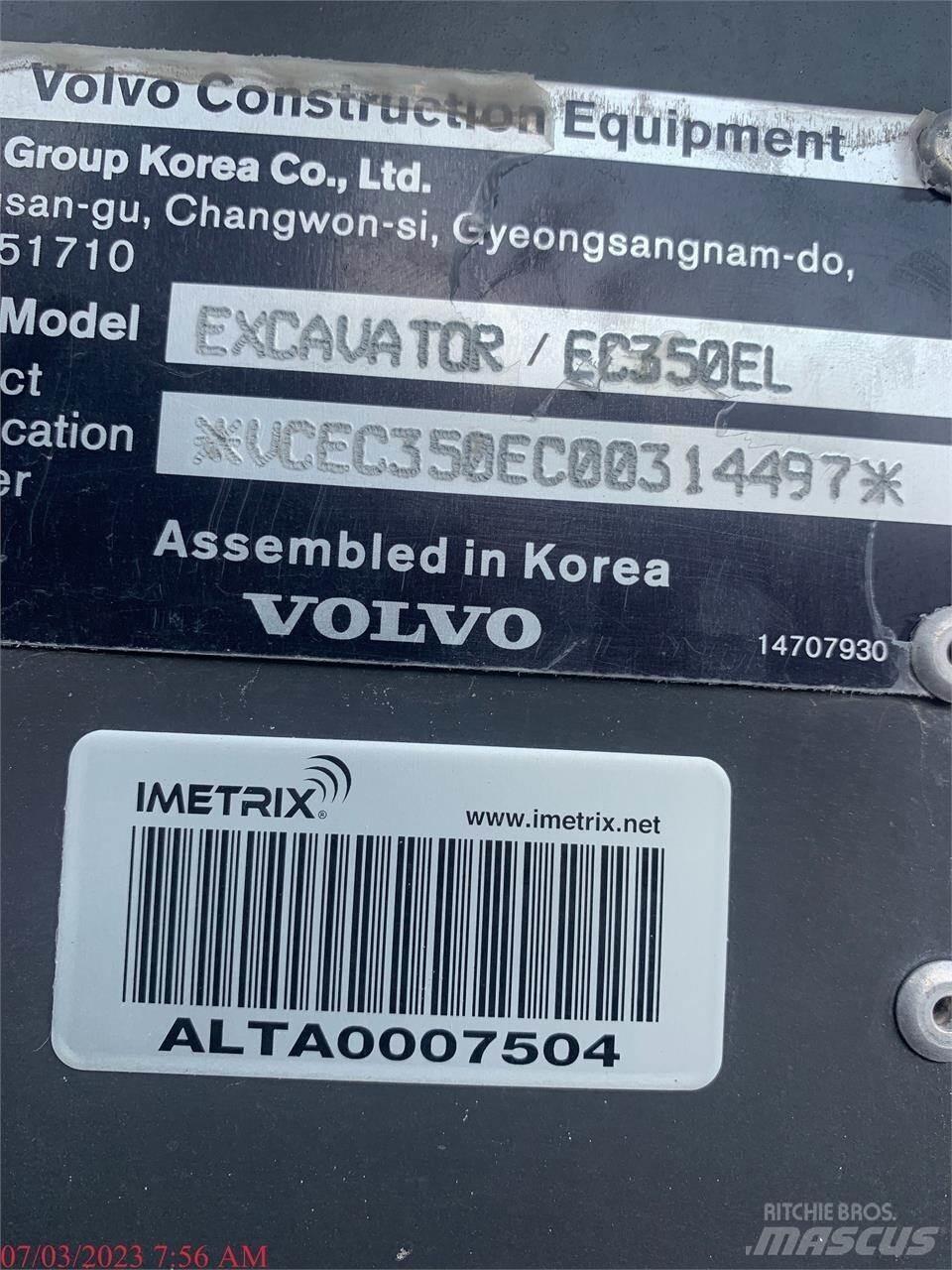 Volvo EC350EL Kāpurķēžu ekskavatori
