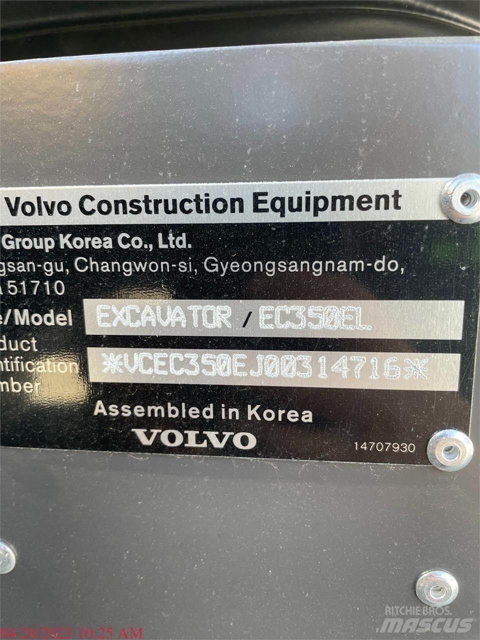 Volvo EC350EL Kāpurķēžu ekskavatori