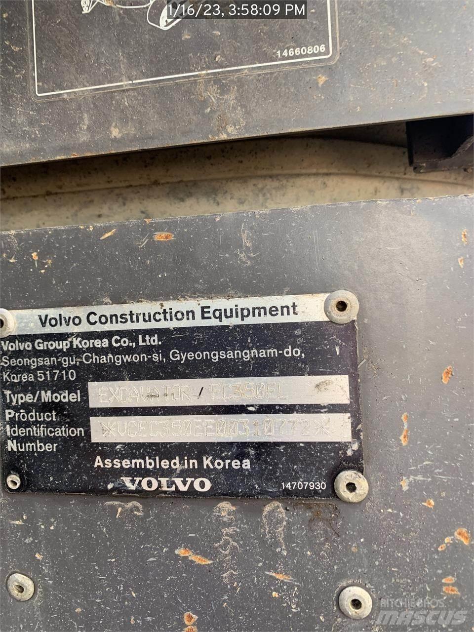 Volvo EC350EL Kāpurķēžu ekskavatori