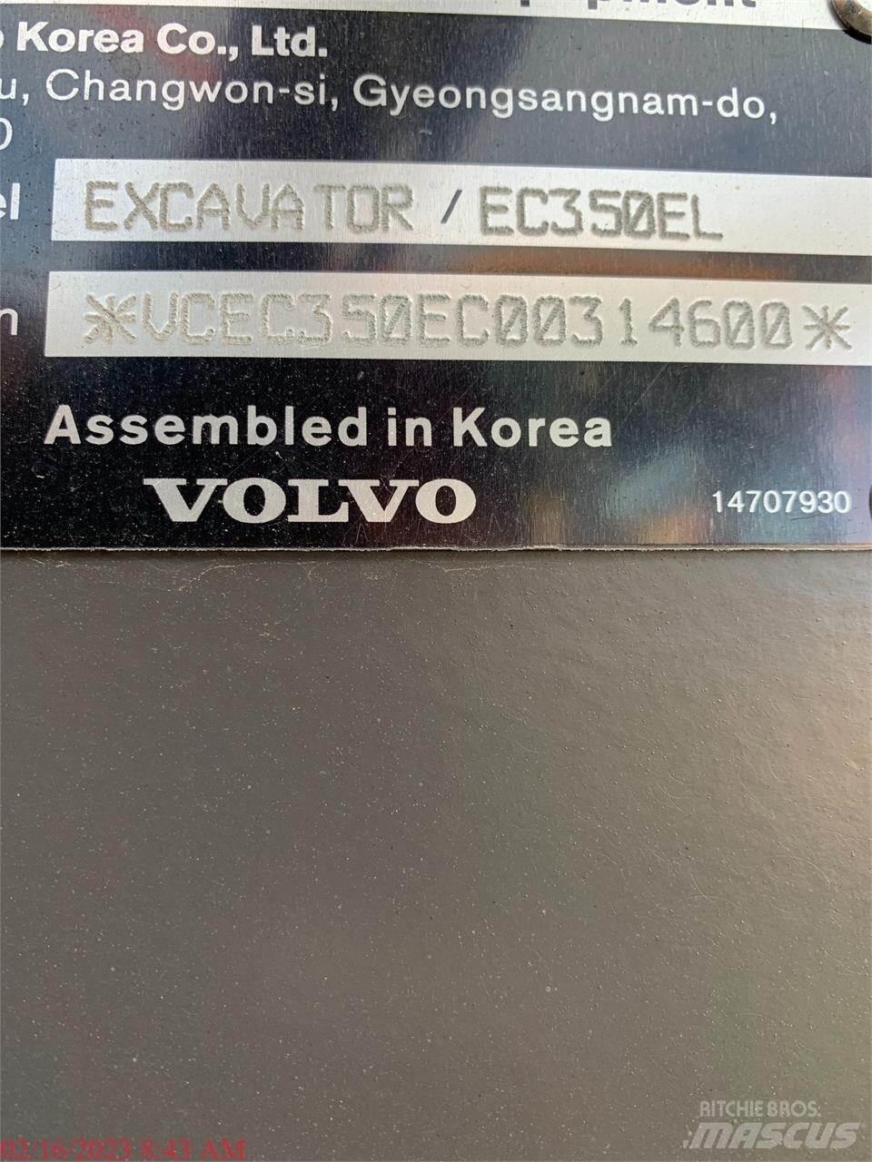 Volvo EC350EL Kāpurķēžu ekskavatori
