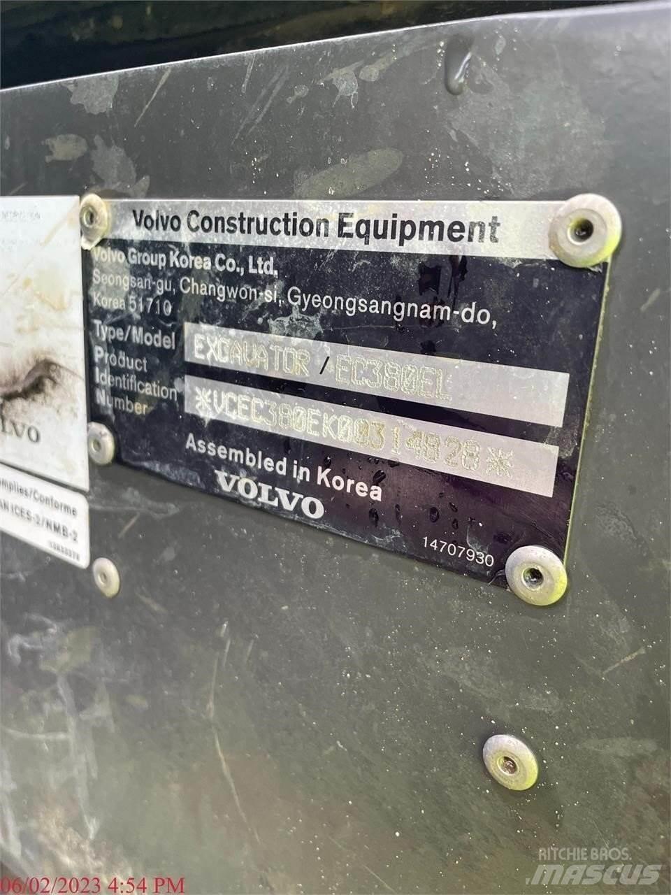 Volvo EC380EL Kāpurķēžu ekskavatori