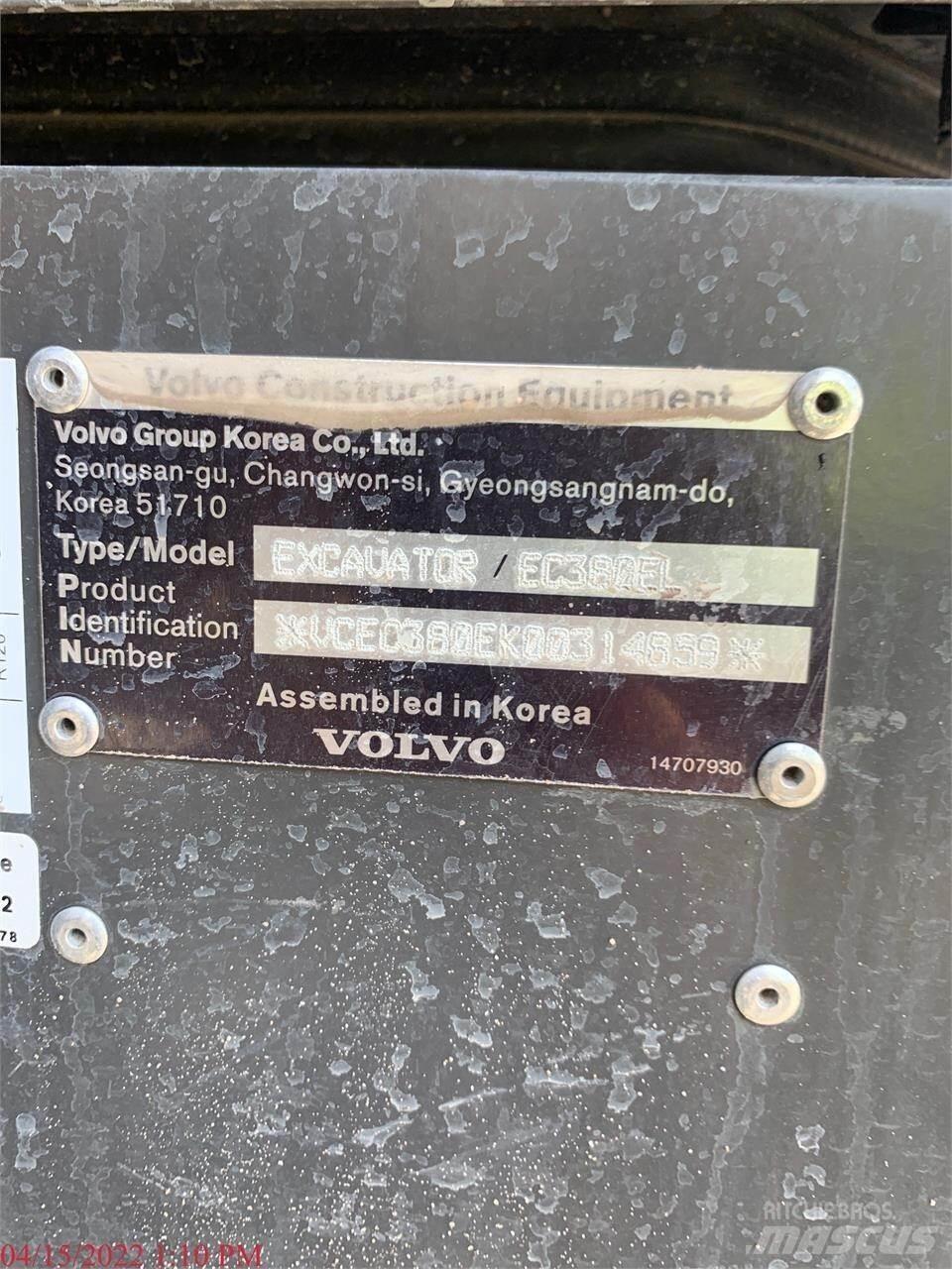 Volvo EC380EL Kāpurķēžu ekskavatori