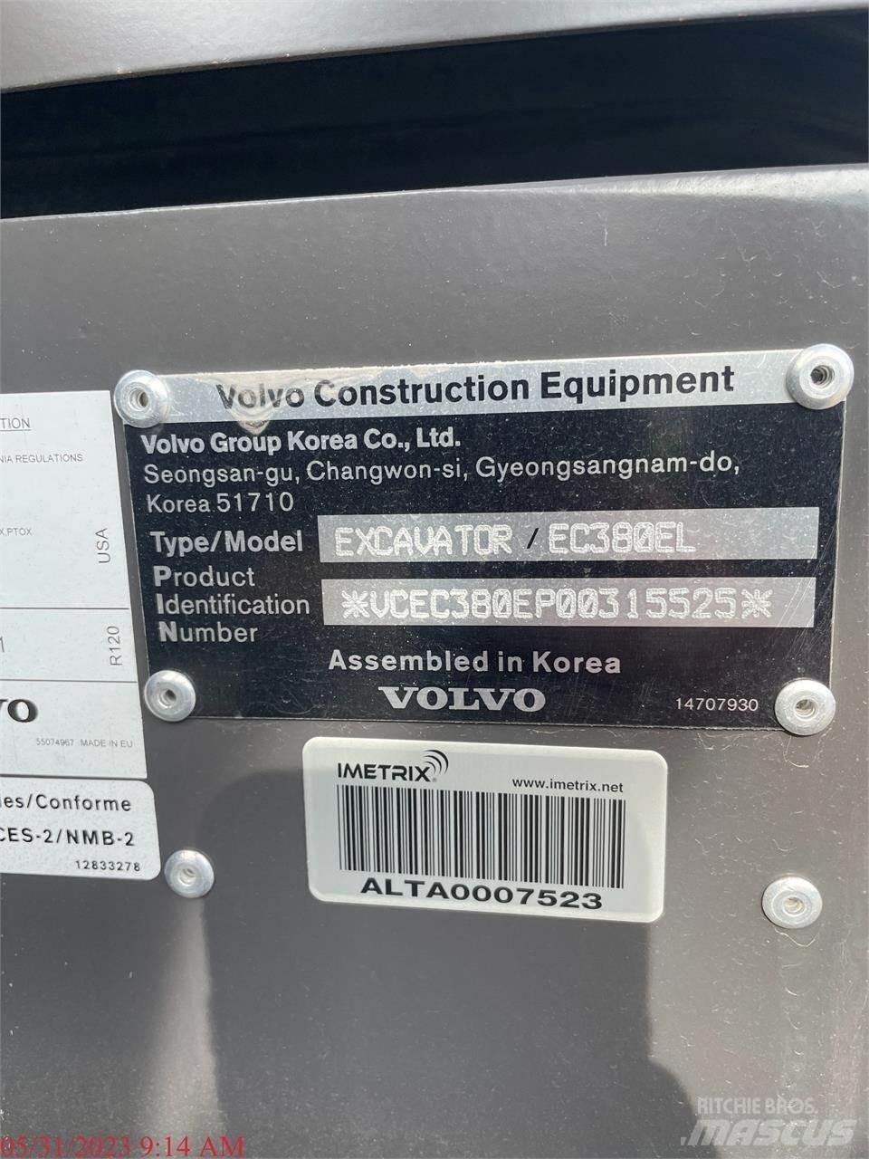 Volvo EC380EL Kāpurķēžu ekskavatori