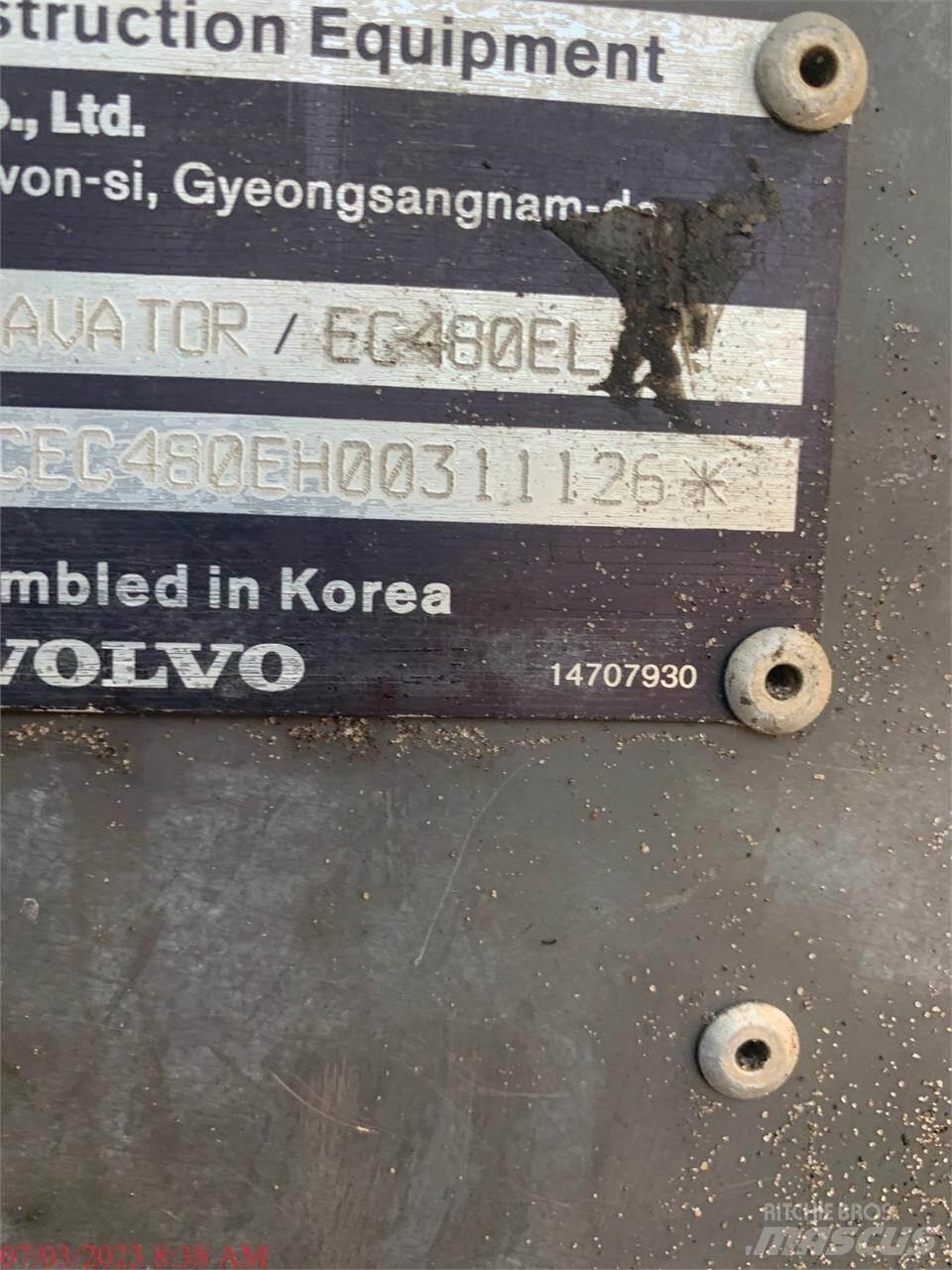 Volvo EC480EL Kāpurķēžu ekskavatori