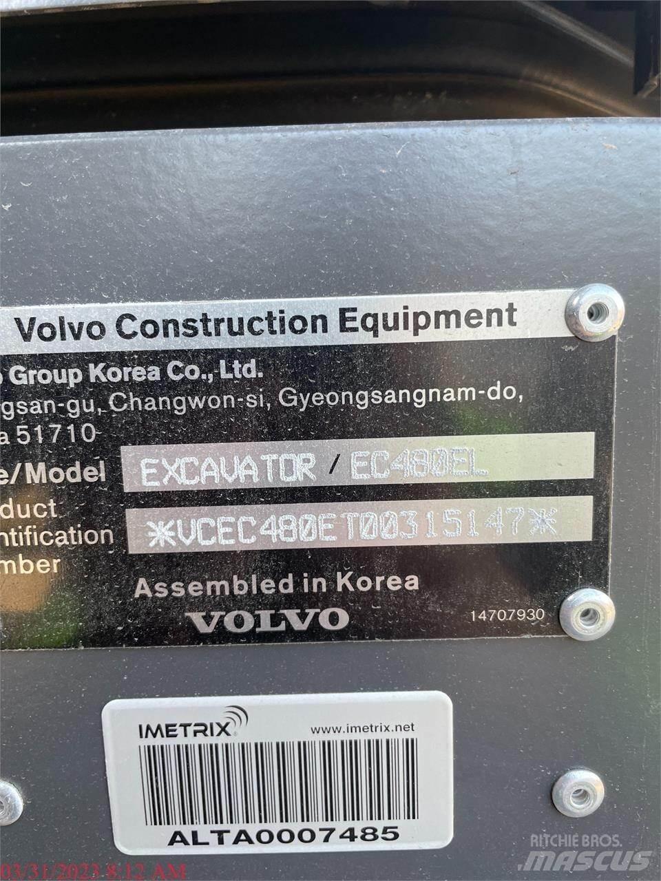 Volvo EC480EL Kāpurķēžu ekskavatori