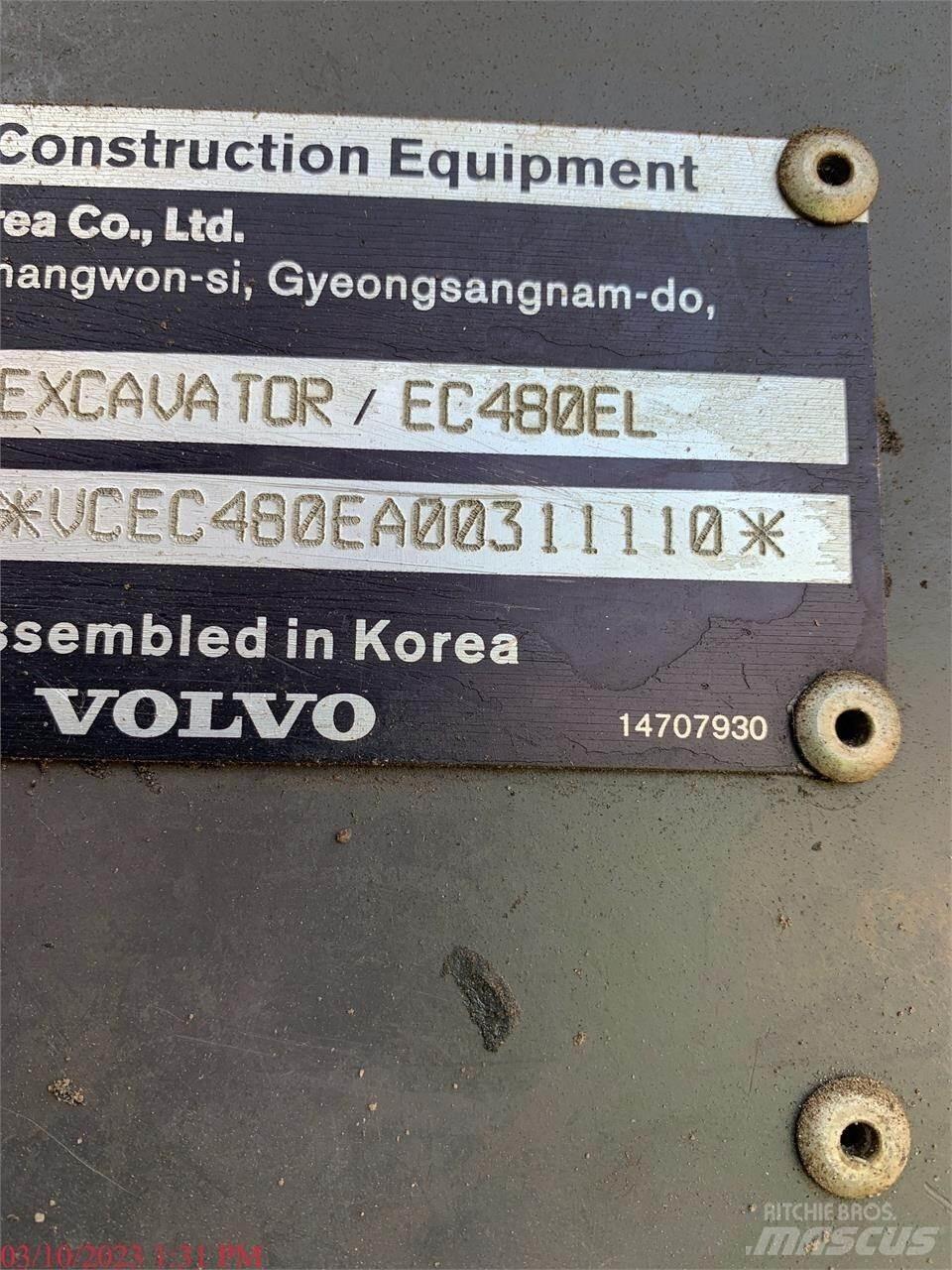 Volvo EC480EL Kāpurķēžu ekskavatori