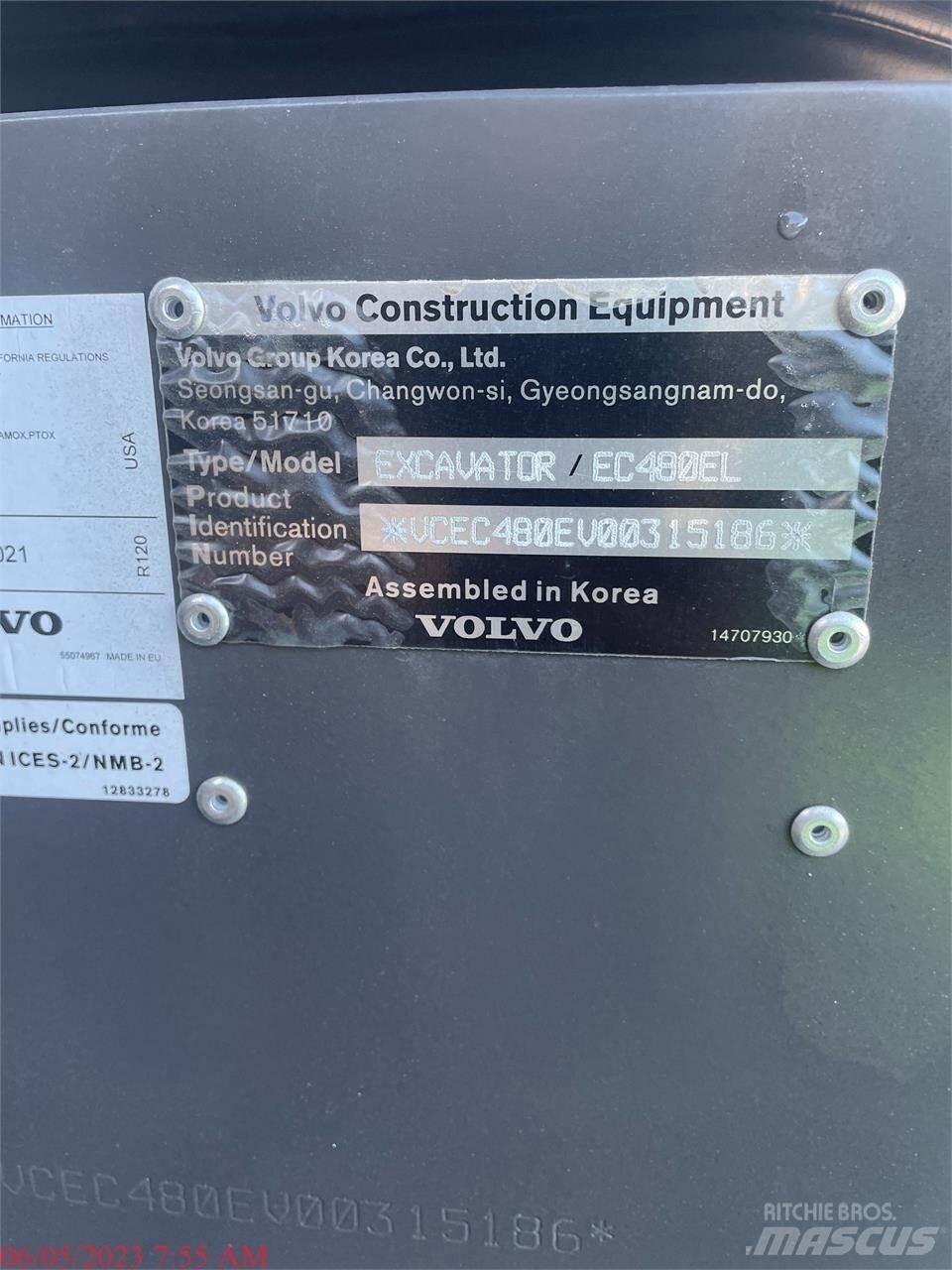 Volvo EC480EL Kāpurķēžu ekskavatori