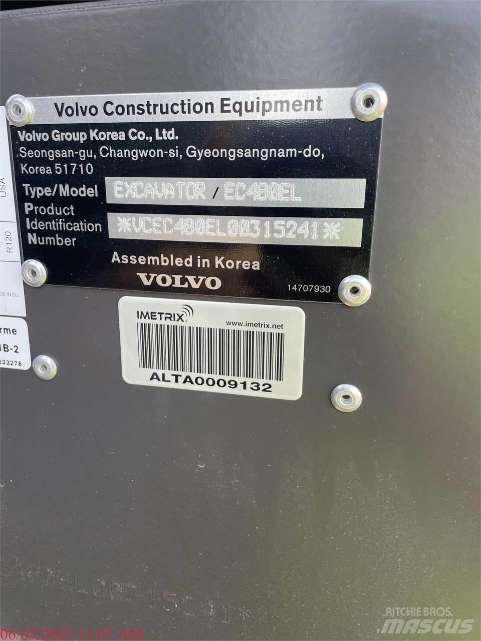 Volvo EC480EL Kāpurķēžu ekskavatori