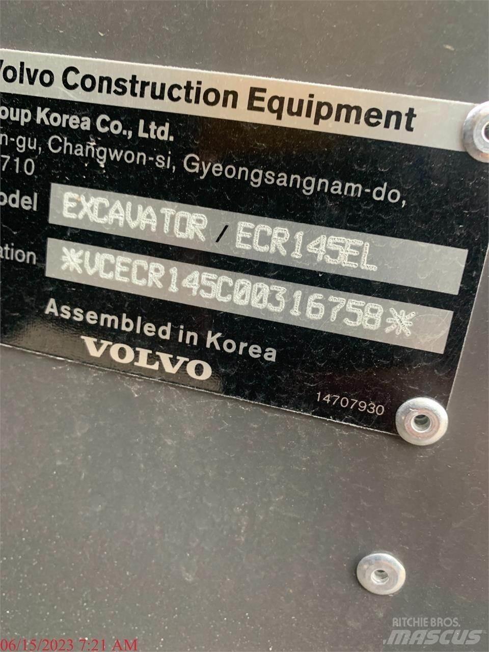 Volvo ECR145EL Kāpurķēžu ekskavatori