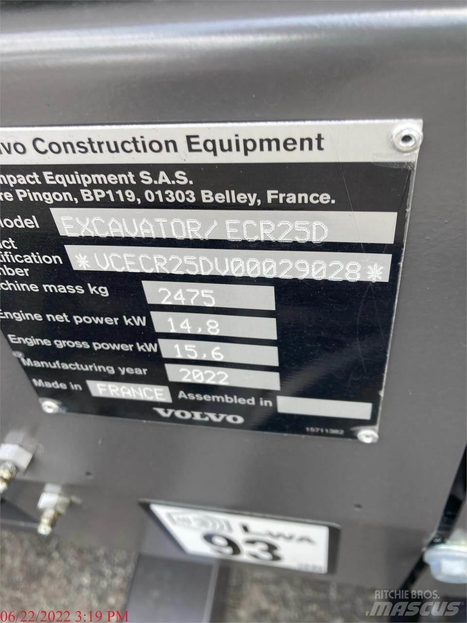Volvo ECR25D Mini ekskavatori < 7 t