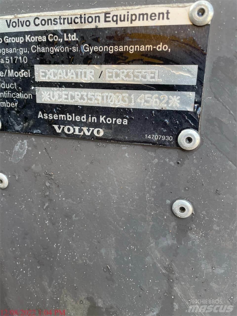 Volvo ECR355EL Kāpurķēžu ekskavatori