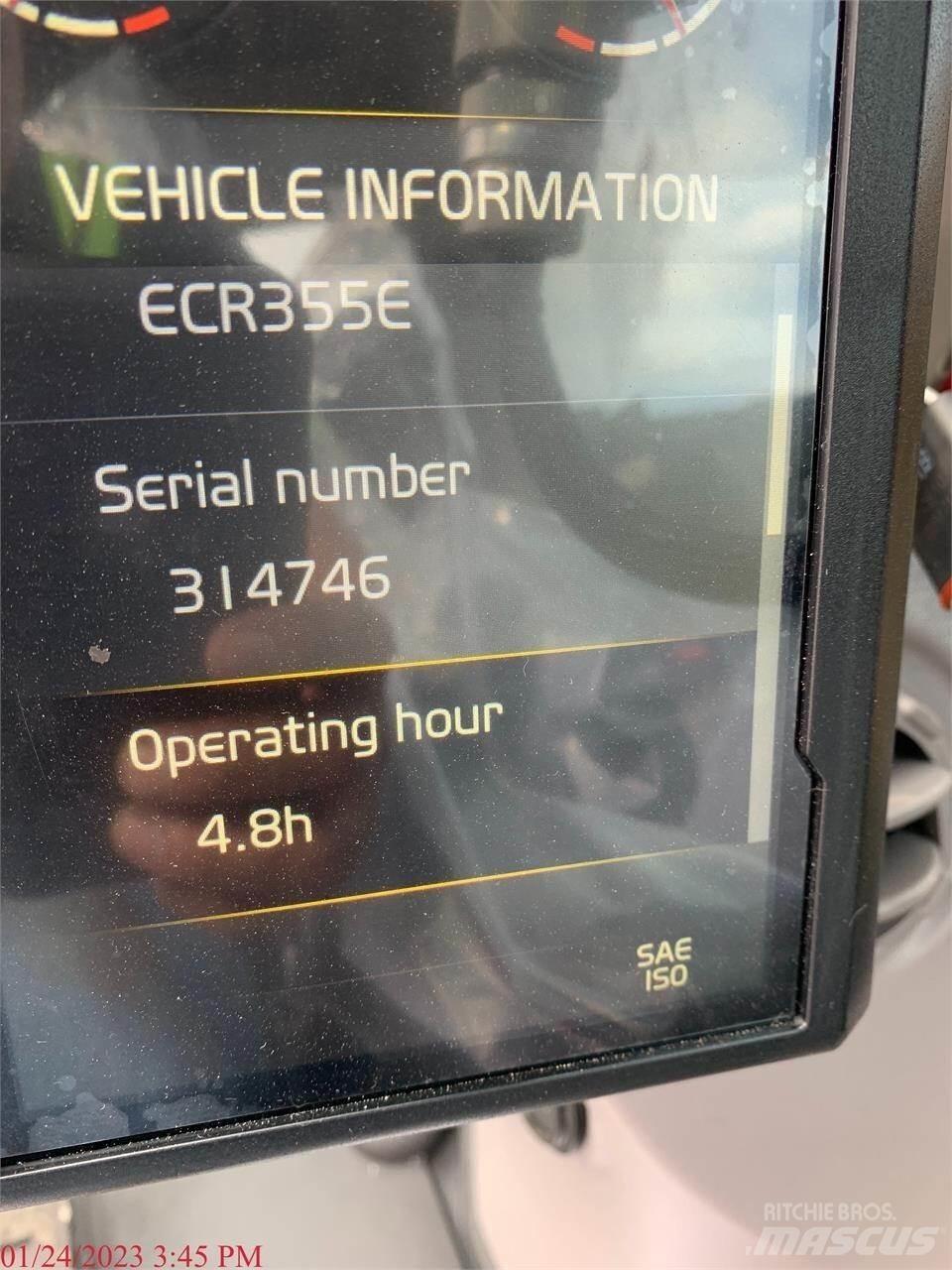 Volvo ECR355EL Kāpurķēžu ekskavatori