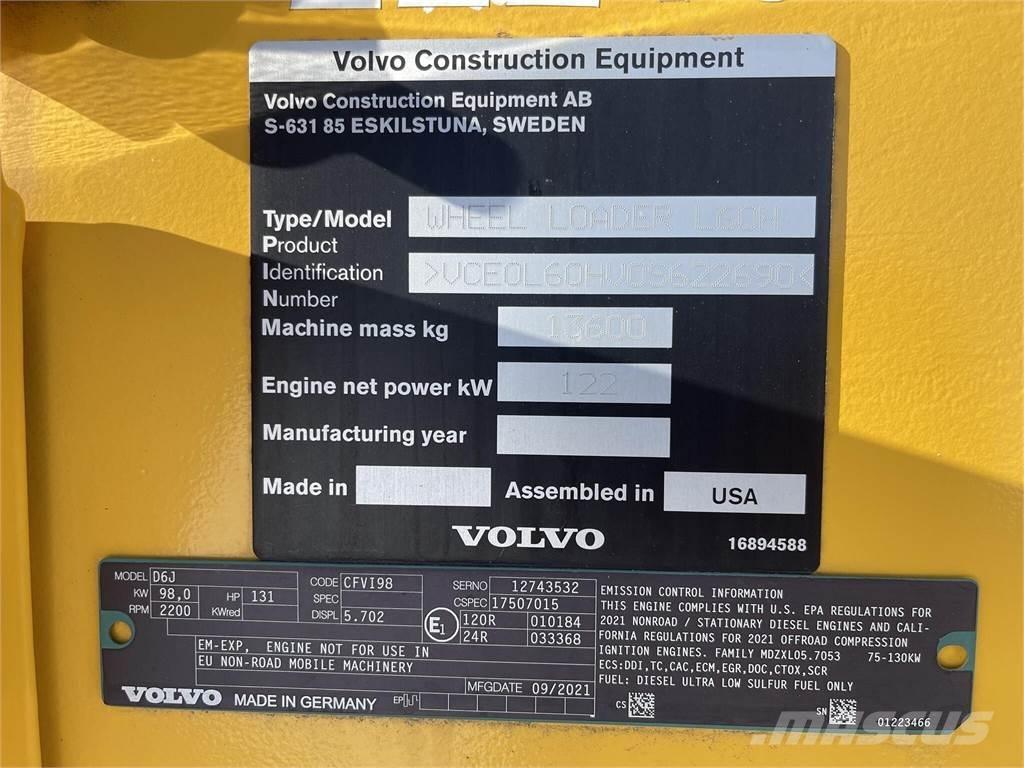 Volvo L60H Iekrāvēji uz riteņiem