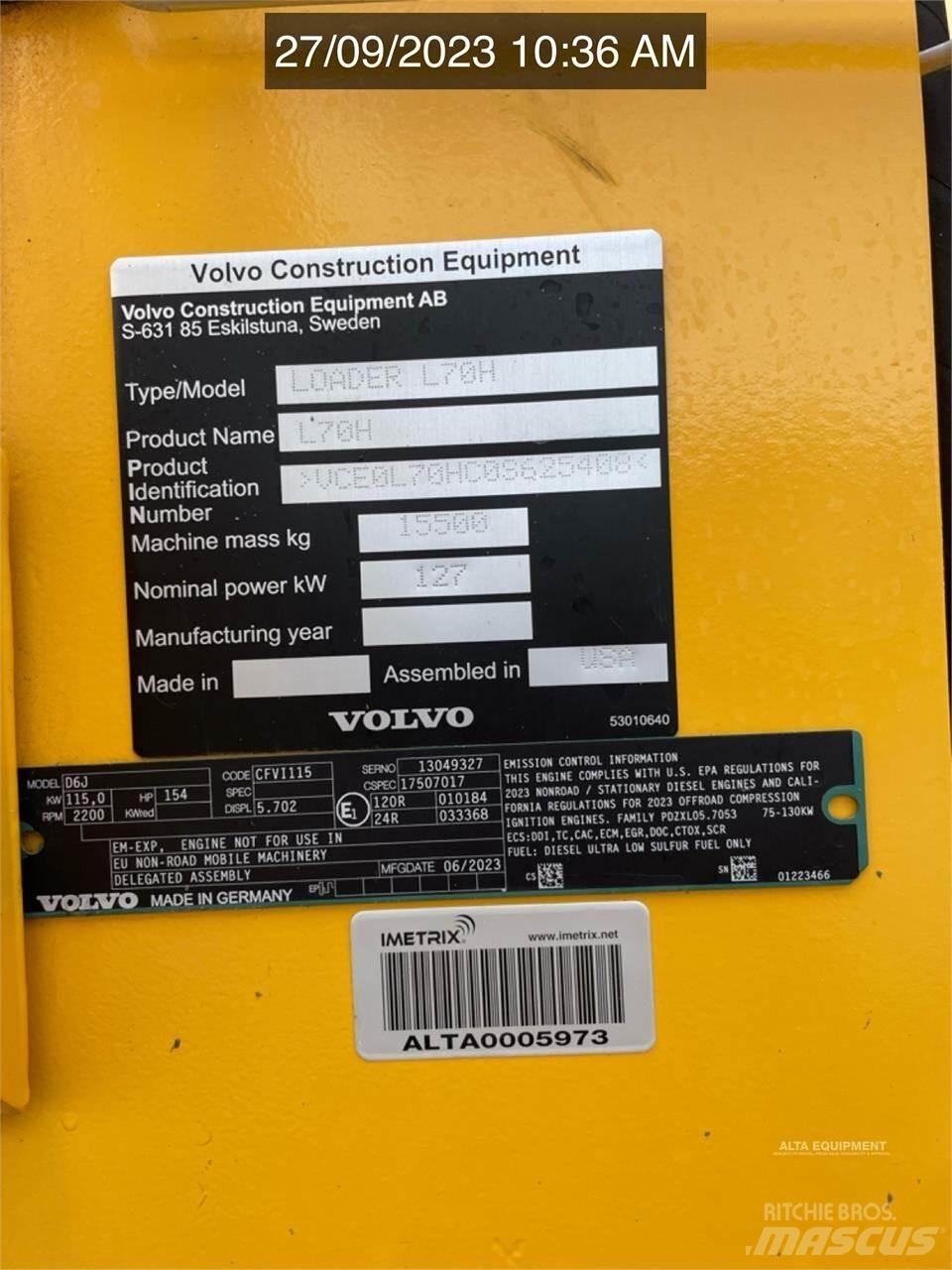 Volvo L70H Iekrāvēji uz riteņiem